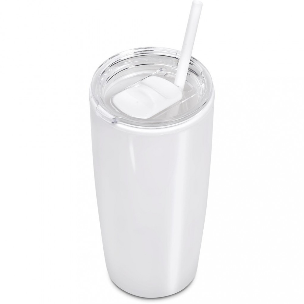 Daytona Plastic 2-in-1 Double-Wall Tumbler & Straw - 600ml