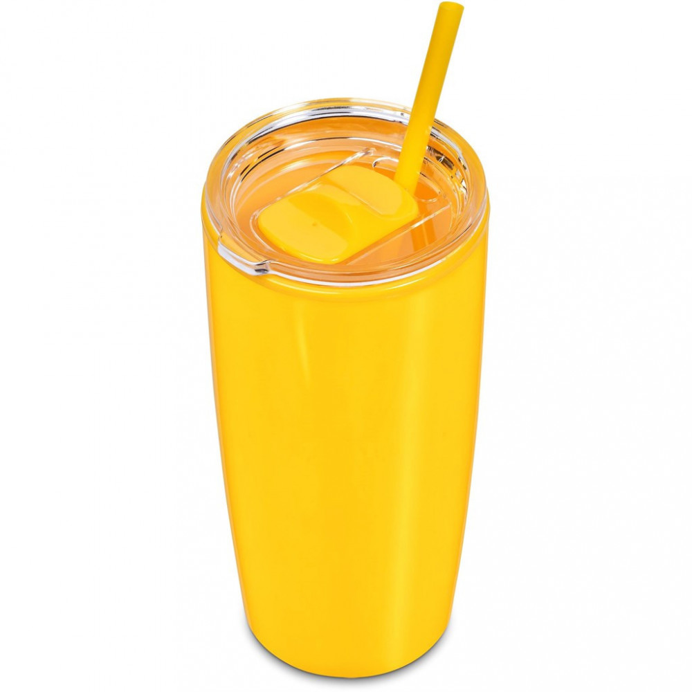 Daytona Plastic 2-in-1 Double-Wall Tumbler & Straw - 600ml