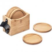 Kanpai Bamboo Coaster & Bottle Opener Set