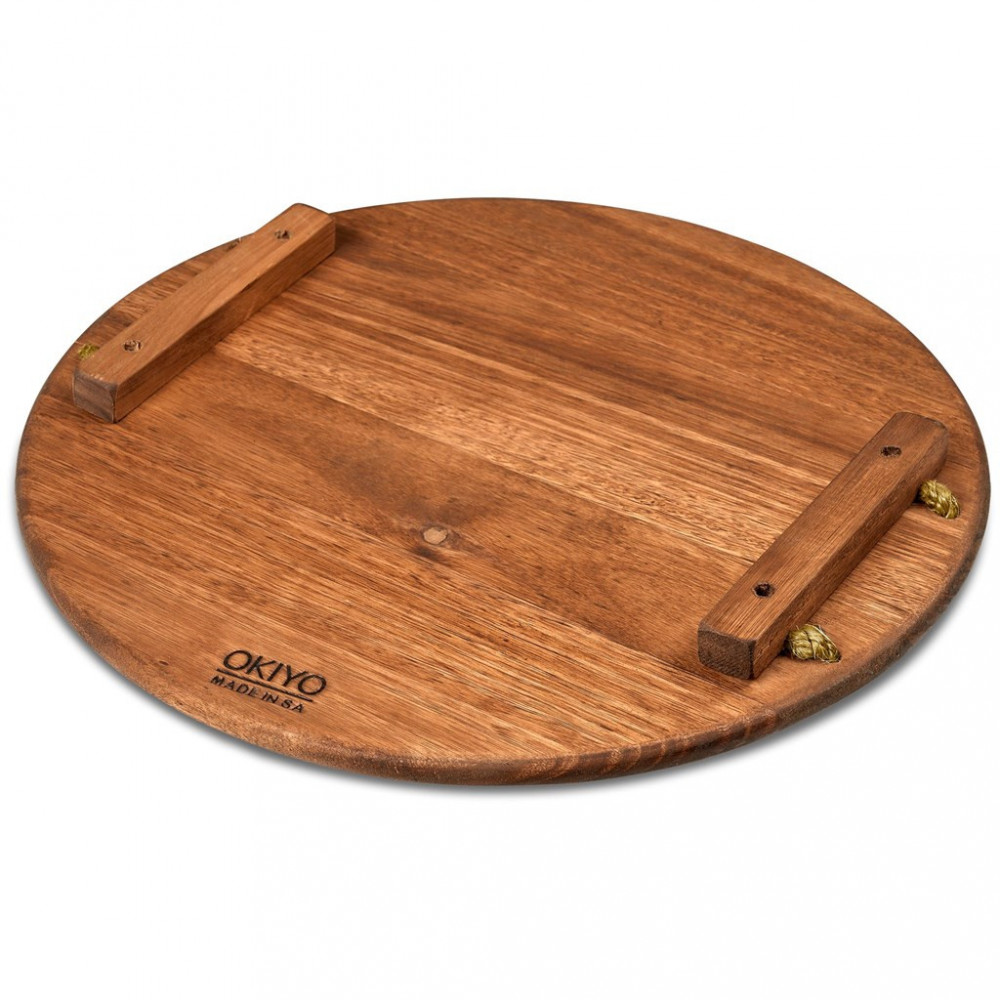 Homegrown Large Round Hardwood Food Platter