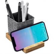 Kyadi Recycled PET & Bamboo Desk Caddy Phone Stand