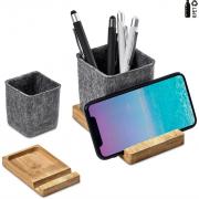 Kyadi Recycled PET & Bamboo Desk Caddy Phone Stand