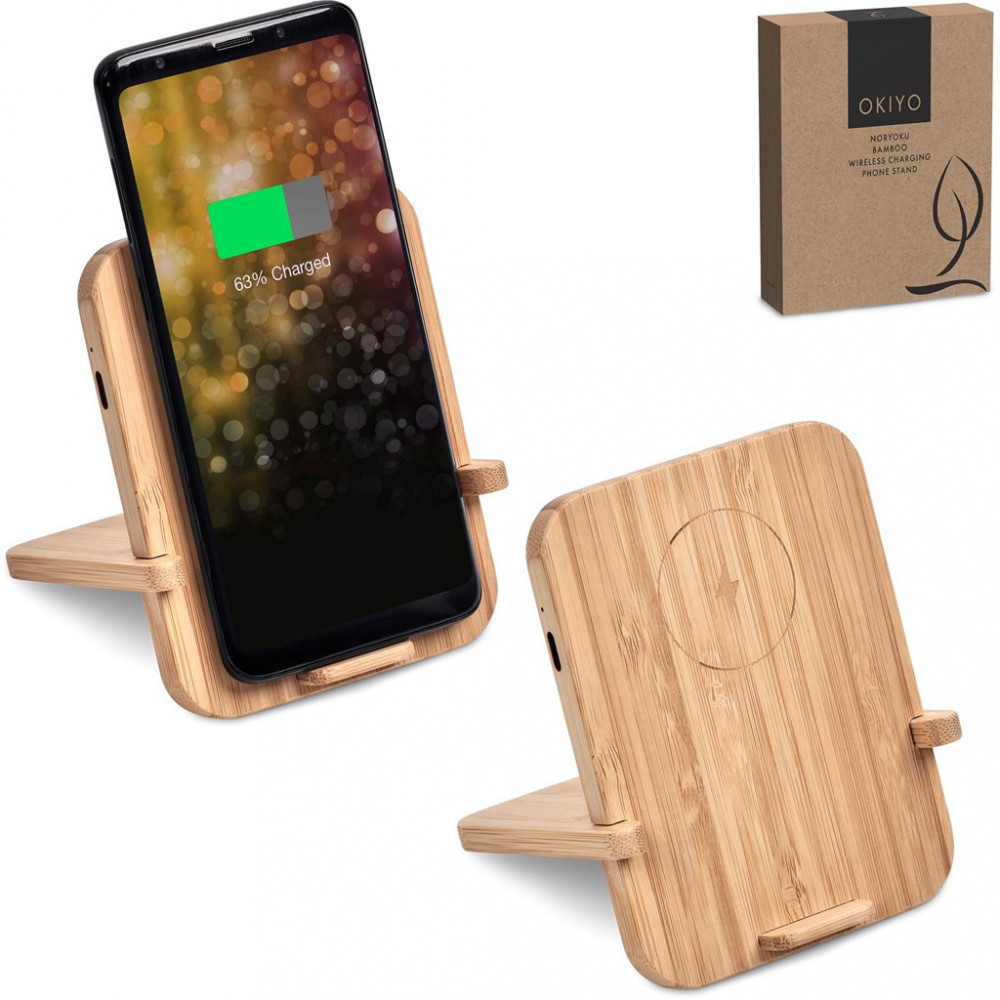 Noryoku Bamboo Wireless Charging Phone Stand