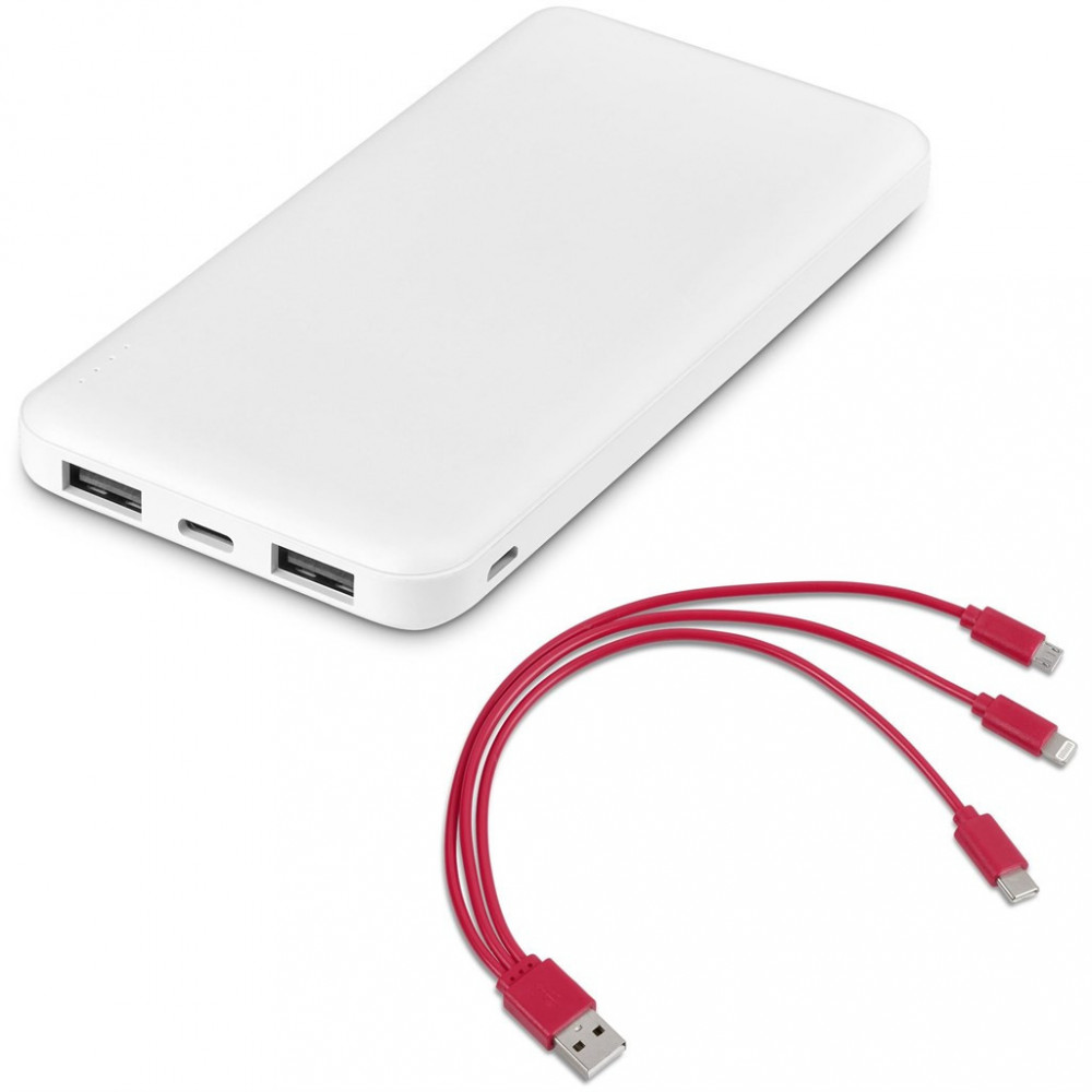 Kingpin White 10 Compact Power Bank – 10,000mAh