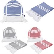 Santa Cruz Cotton-Rich Beach Towel & Drawstring Bag