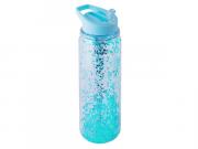 Glitter 500ml Water Bottle - Transparent Turquoise