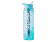 Glitter 500ml Water Bottle - Transparent Turquoise