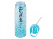 Glitter 500ml Water Bottle - Transparent Turquoise