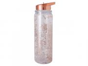 Glitter 500ml Water Bottle - Transparent Rose Gold