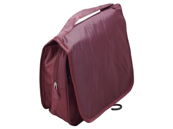 Velcro Hanging Toiletry Bag - Maroon