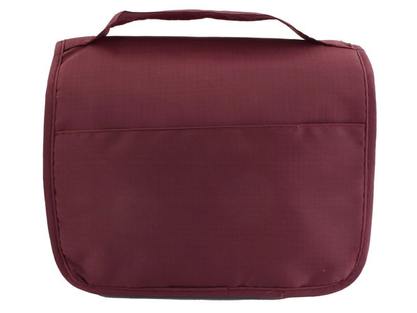 Velcro Hanging Toiletry Bag - Maroon