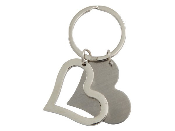 Dual Heart Keyring