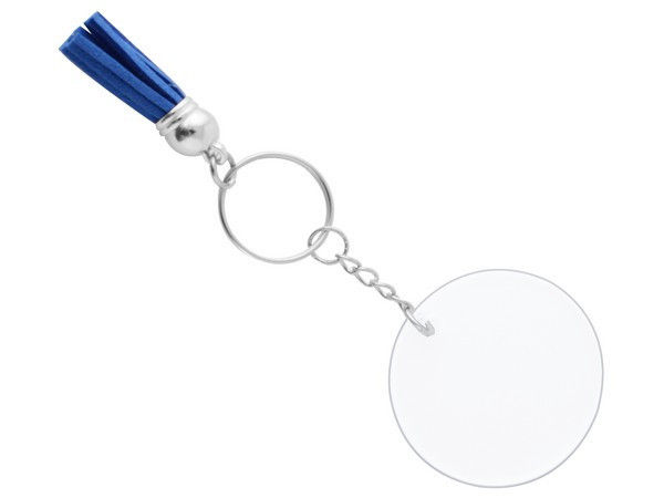 Acrylic Keychain with Tassles - Blue