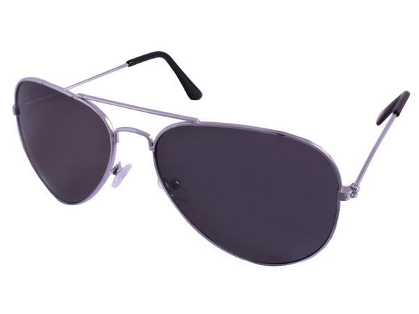 Pilot UV400 Sunglasses - Silver - Black