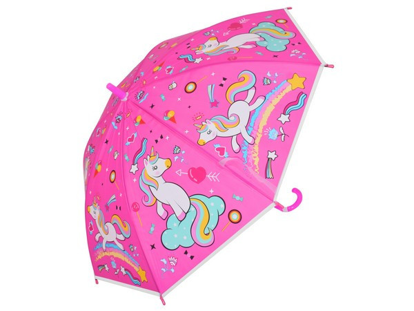 Kids Heart Unicorn 8-Panel Umbrella & Whistle