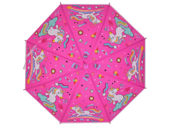 Kids Heart Unicorn 8-Panel Umbrella & Whistle