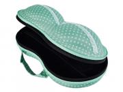 Bra Travel Case - Green & White