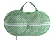 Bra Travel Case - Green & White