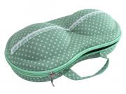 Bra Travel Case - Green & White