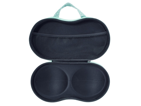 Bra Travel Case - Green & White