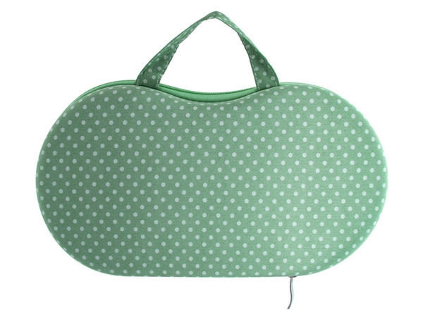 Bra Travel Case - Green & White