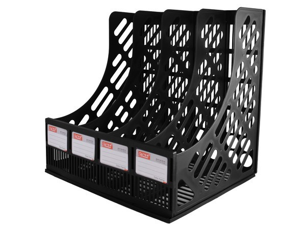 4 Bay File Holder - Black