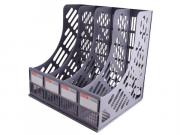 4 Bay File Holder - Grey