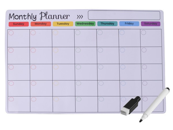 Magnetic Monthly Planner & Dry Erase Marker