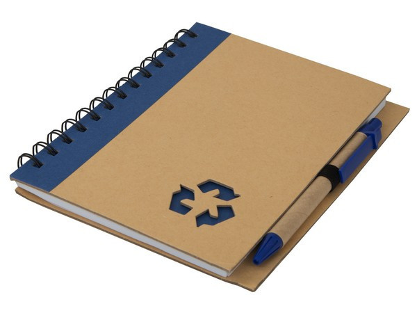 Thick Recycle Notebook & Pen - Blue