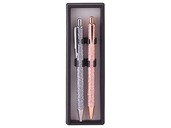 Glitter Silver & Rosegold Pen Set