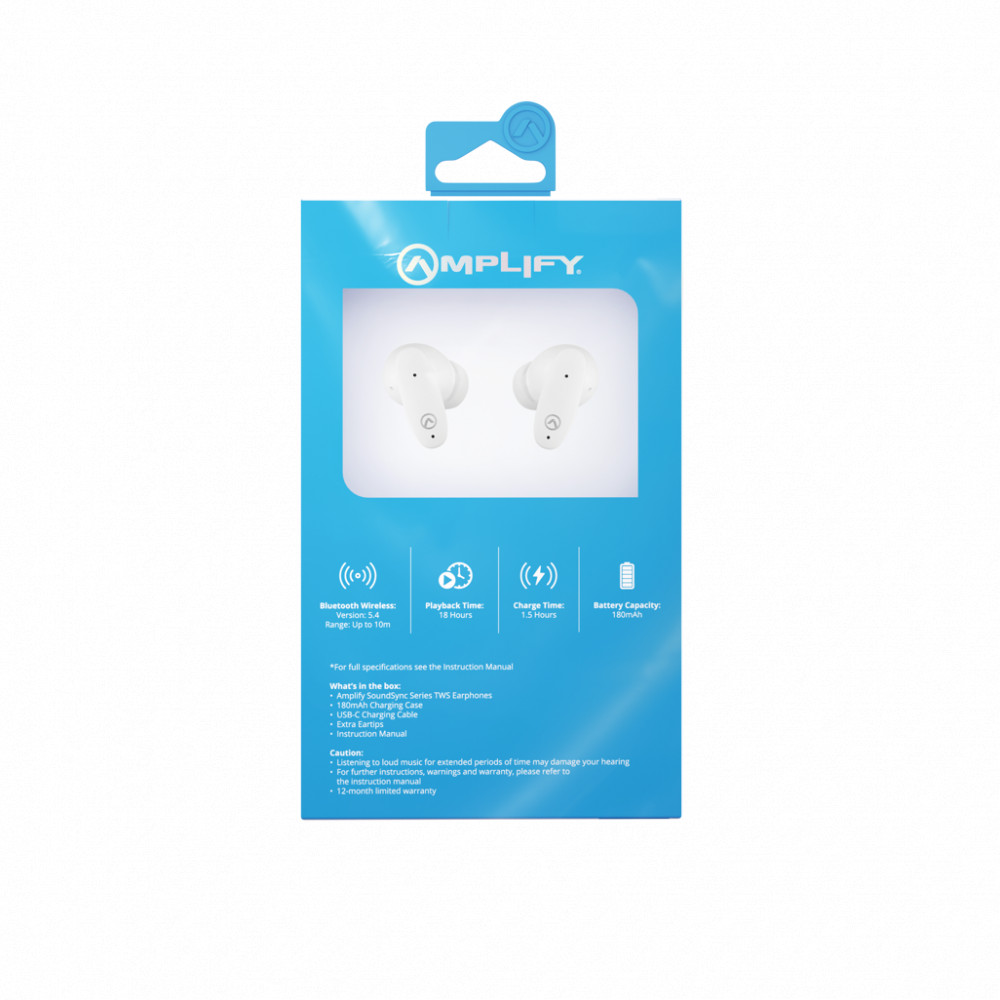 SoundSync Series True Wireless Earphones with Charging Case - White