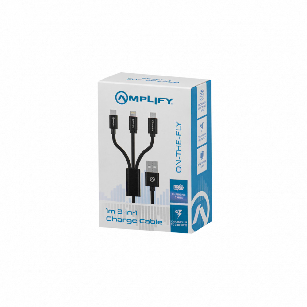 On The Fly 3-in-1 Charging Cable 1M