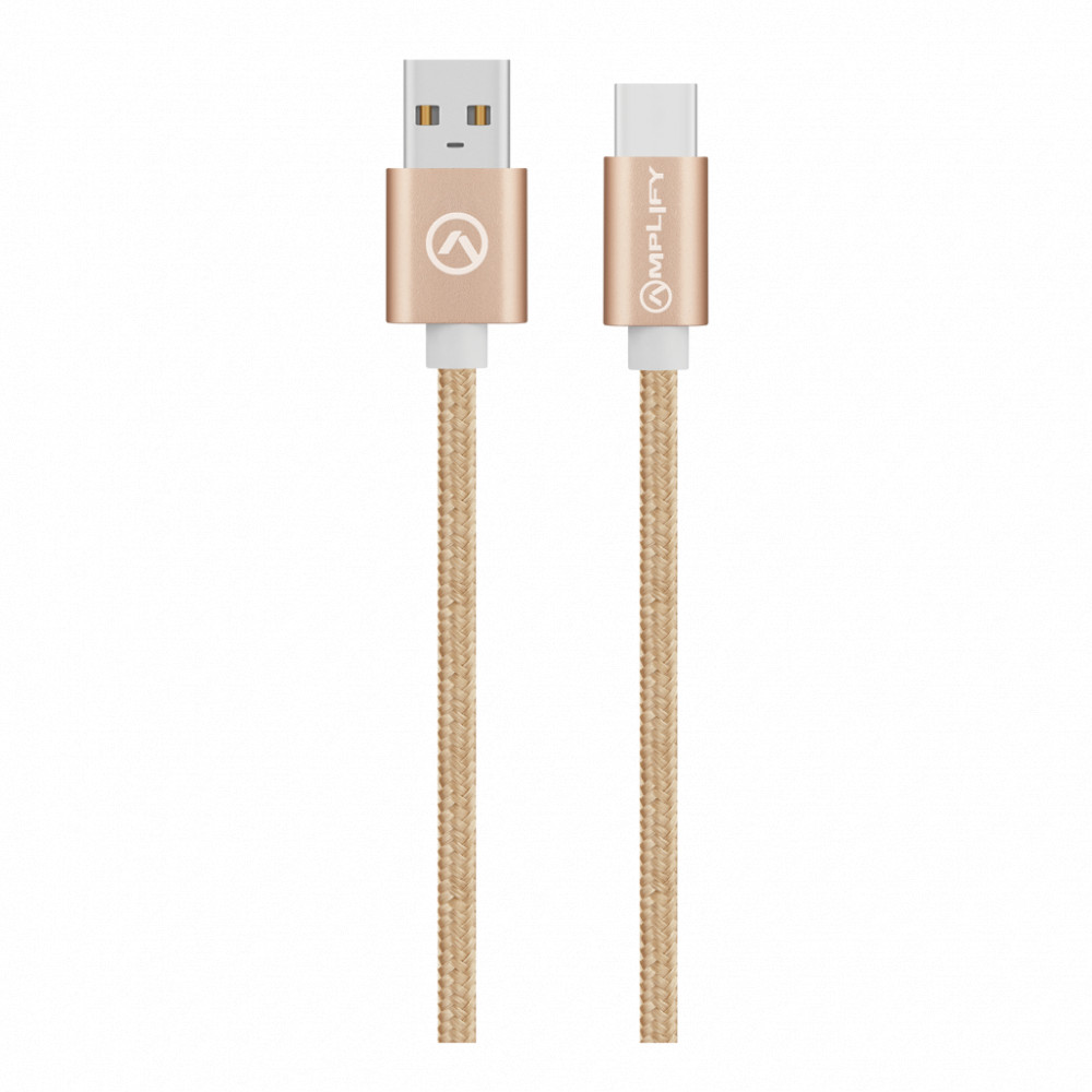 Linked series USB Type-C cable braided 2 meter - champagne gold