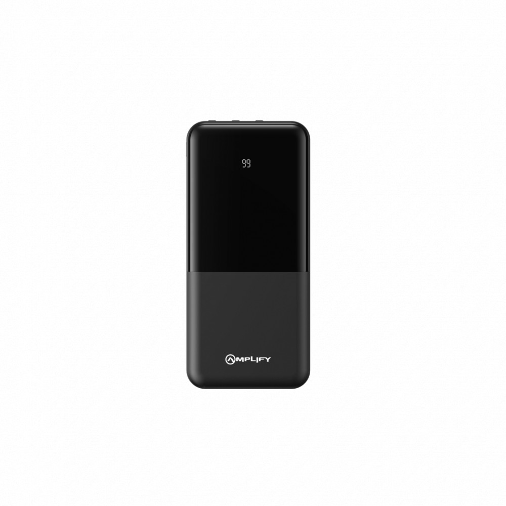 10 000mAh Power Bank with integrated cables - black