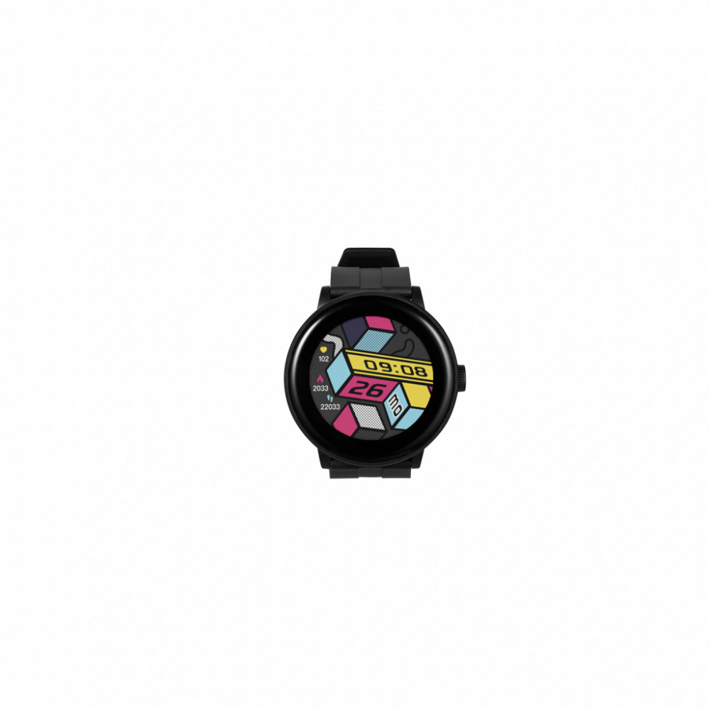 Compete series fitness watch round face - black