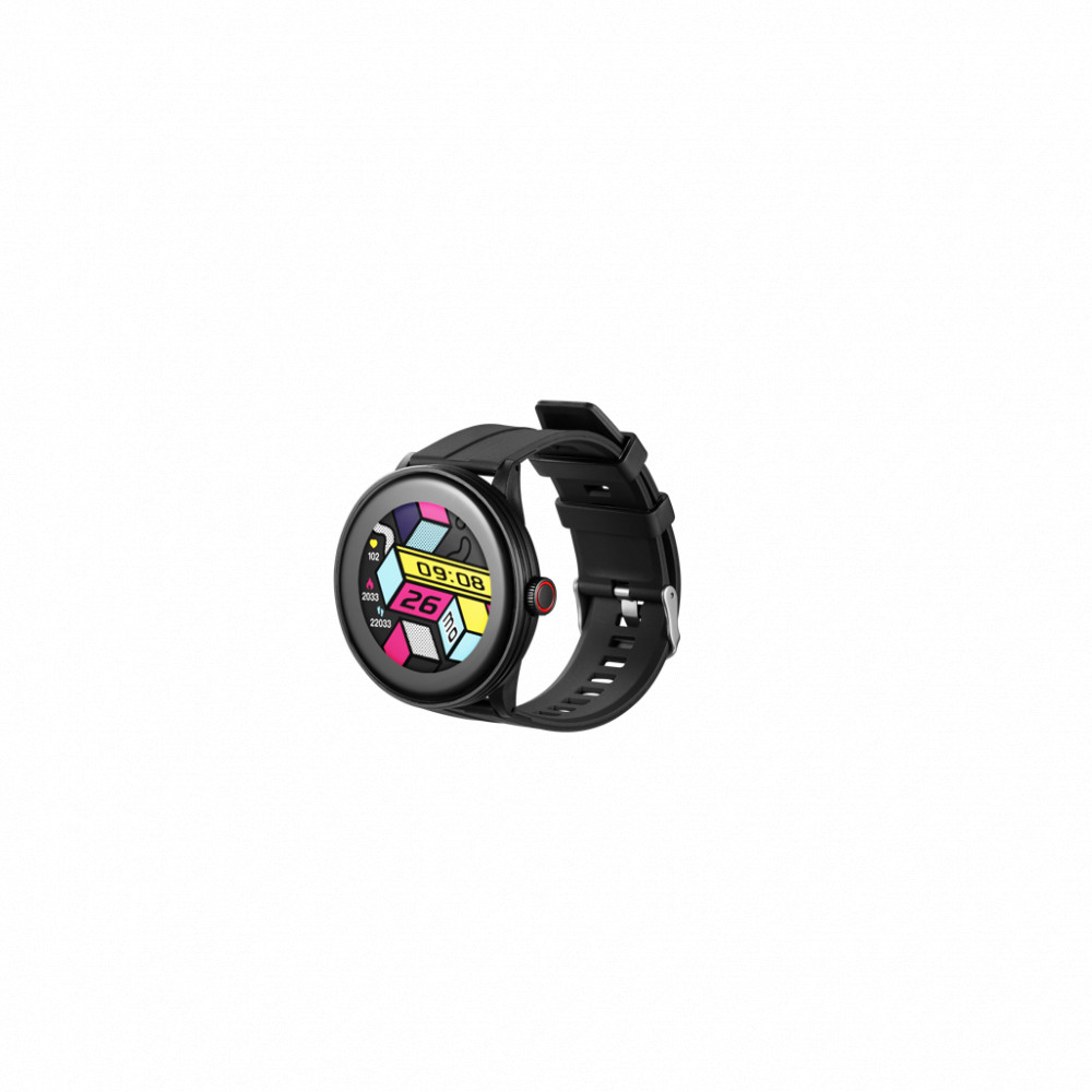 Compete series fitness watch round face - black