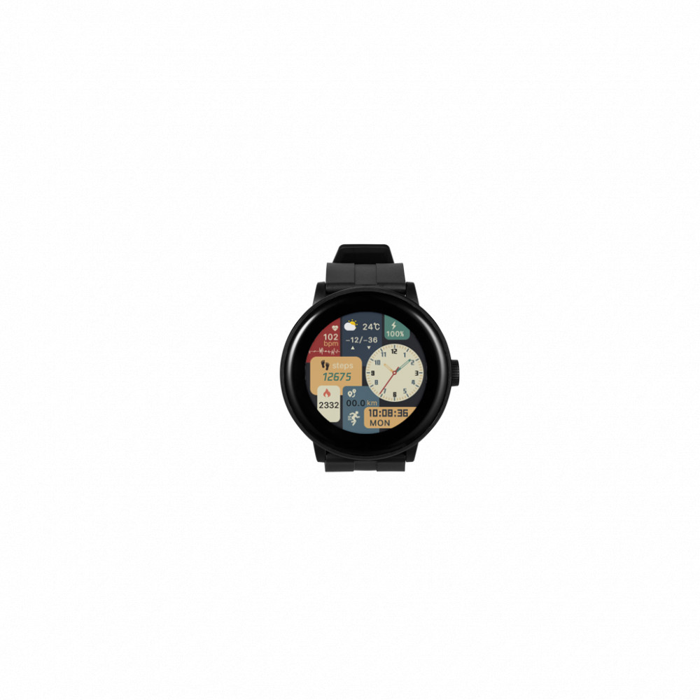 Compete series fitness watch round face - black