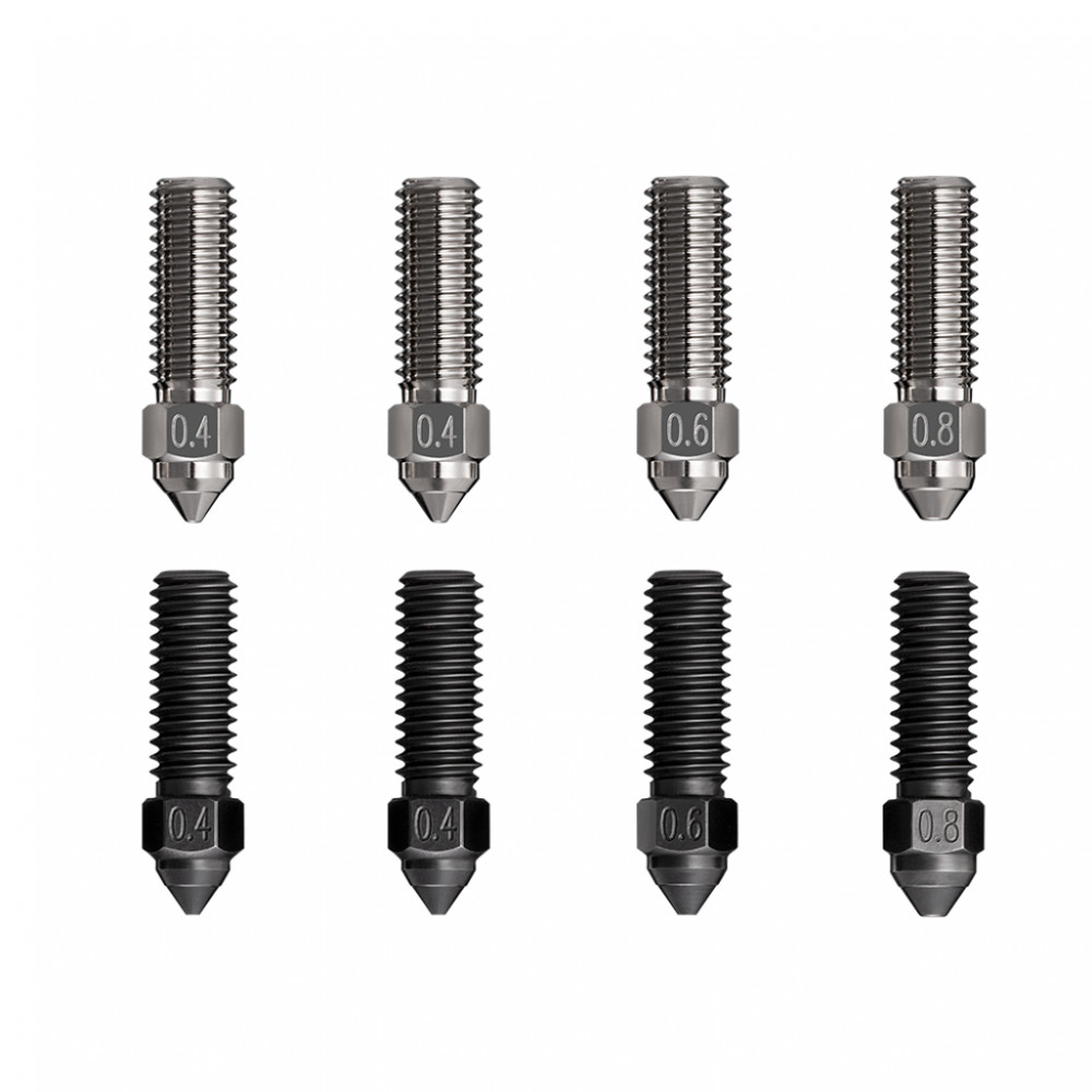 High flow nozzle kit 8pc K1/K1Max MK8 0.4/0.6/0.8mm