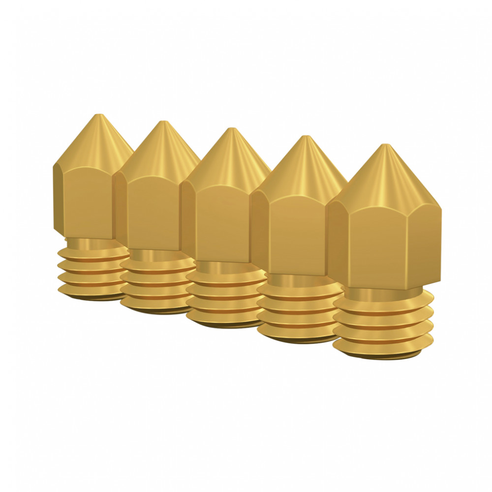 M6 0.4mm Brass Nozzle - Big Head - 5pcs