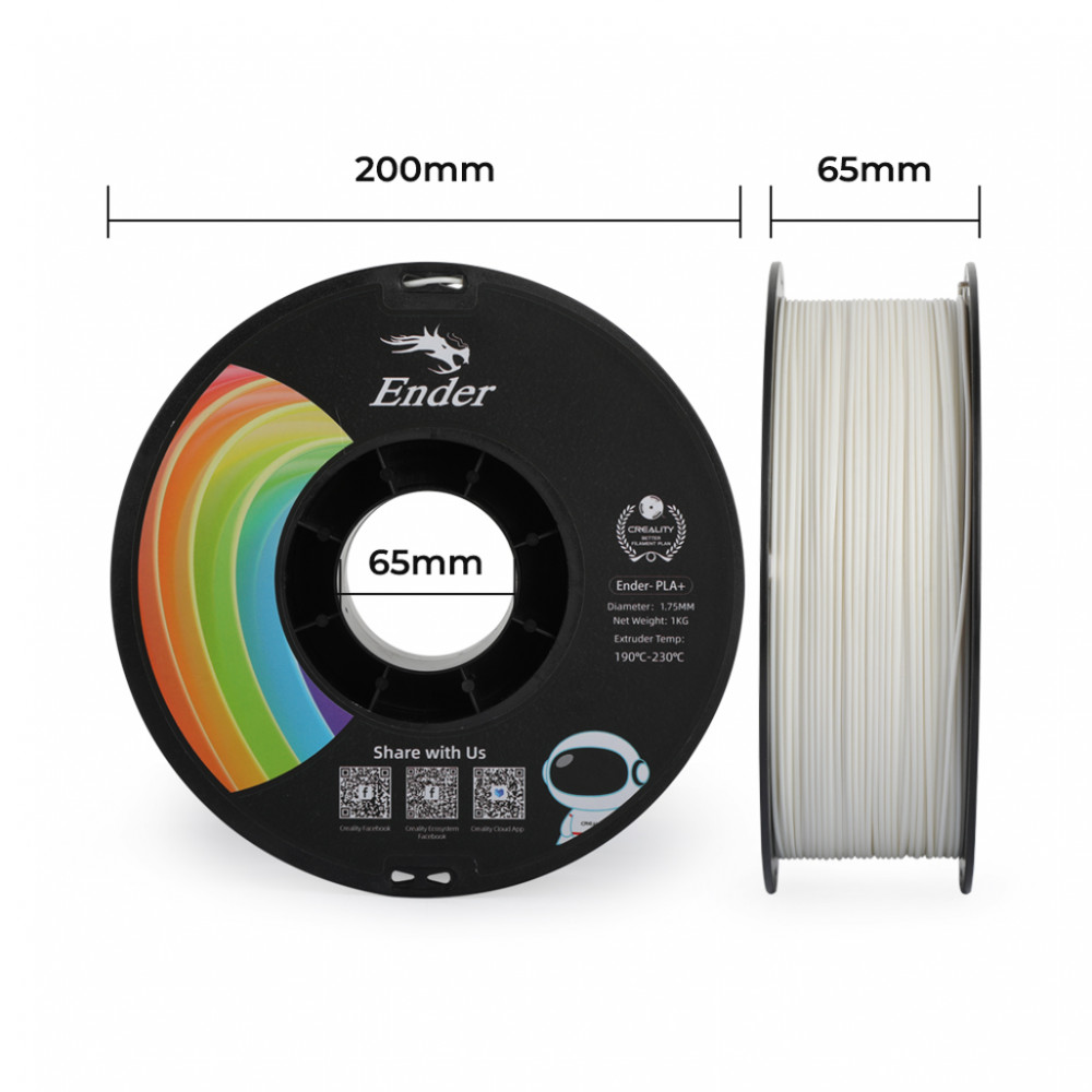 Ender PLA+ Filament White 1Kg