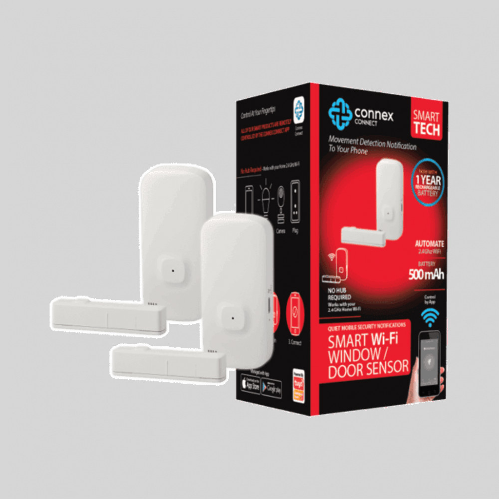 Smart WiFi Door Window Sensor Recharge Twin Pack