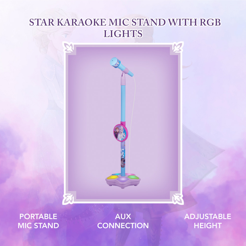 Frozen Auxiliary Star Karaoke Mic Stand with RGB Lights