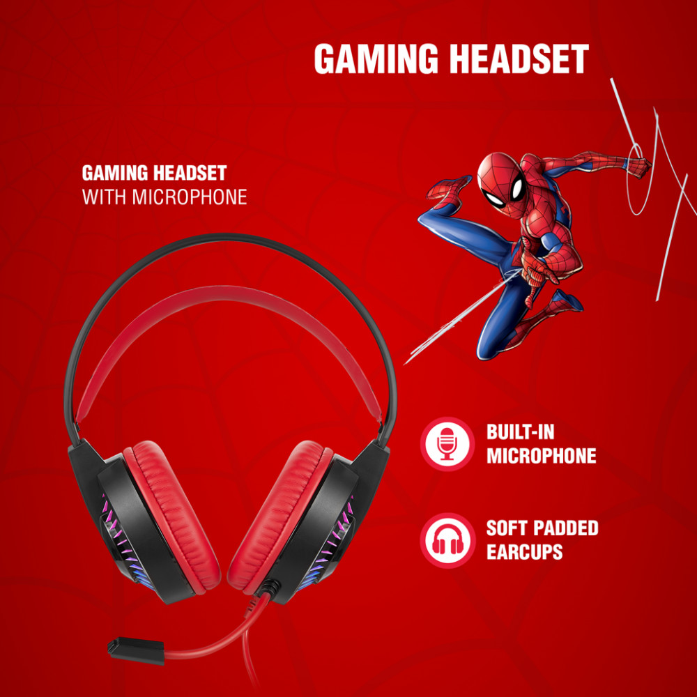 Spiderman Gaming headphone with boom mic