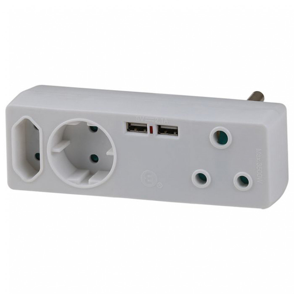 3 Way Adaptor With Dual USB's