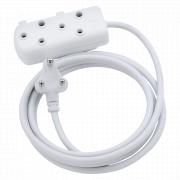 Side by Side Heavy Duty Extension Lead-10M - White