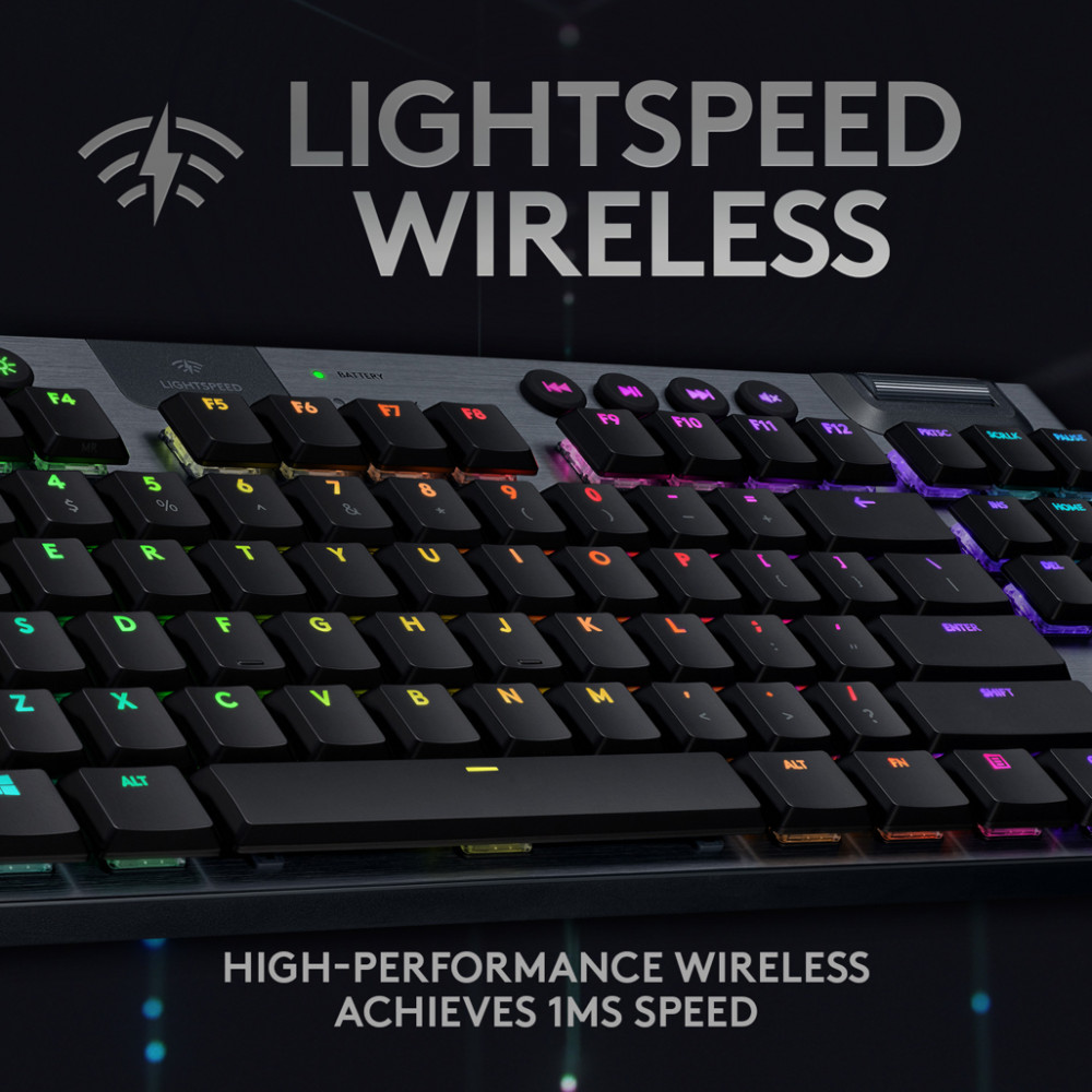 G915 TKL LIGHTSPEED Wireless RGB Mechanical Gaming Keyboard - GL Tactile - Carbon