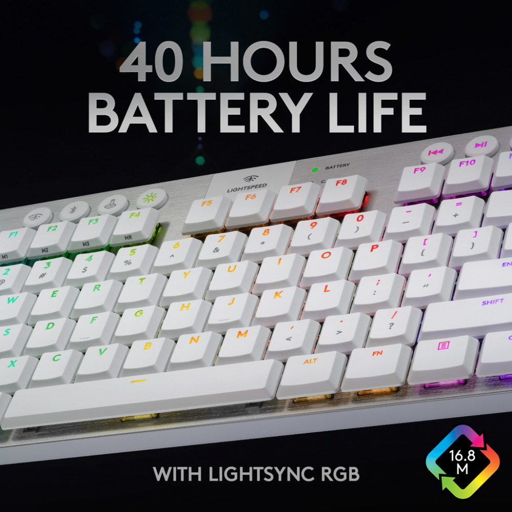 G915 TKL LIGHTSPEED Wireless RGB Mechanical Gaming Keyboard - GL Tactile - White