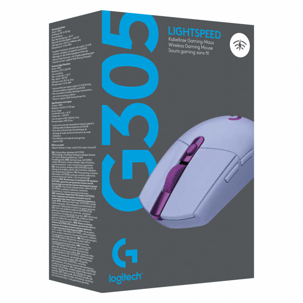 G305 Lightspeed Wireless Gaming Mouse - Lilac - EER