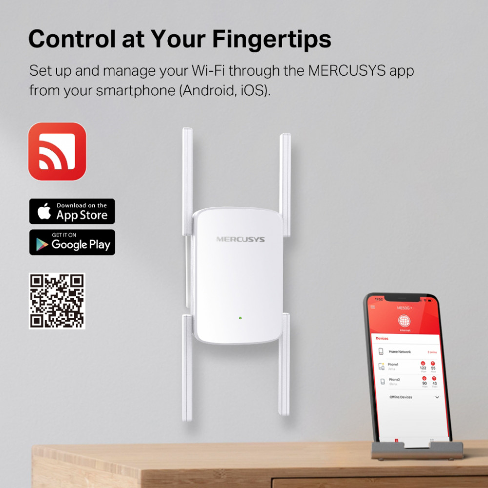 Mercusys ME50G AC1900 WiFi Range Extender