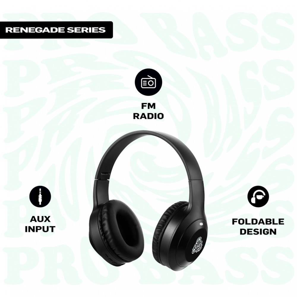 Renegade Series Bluetooth Headphone - Black